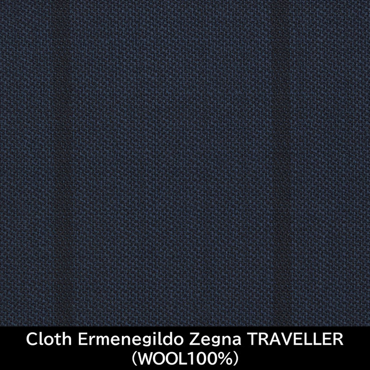 スーツセレクト 【国内縫製】【MEN'S】【パターンオーダー】【SLIM TAPERED】【春夏】スーツ/ネイビー×ストライプ/Cloth Ermenegildo Zegna TRAVELLER(WOOL100%) ネイビー系(紺)