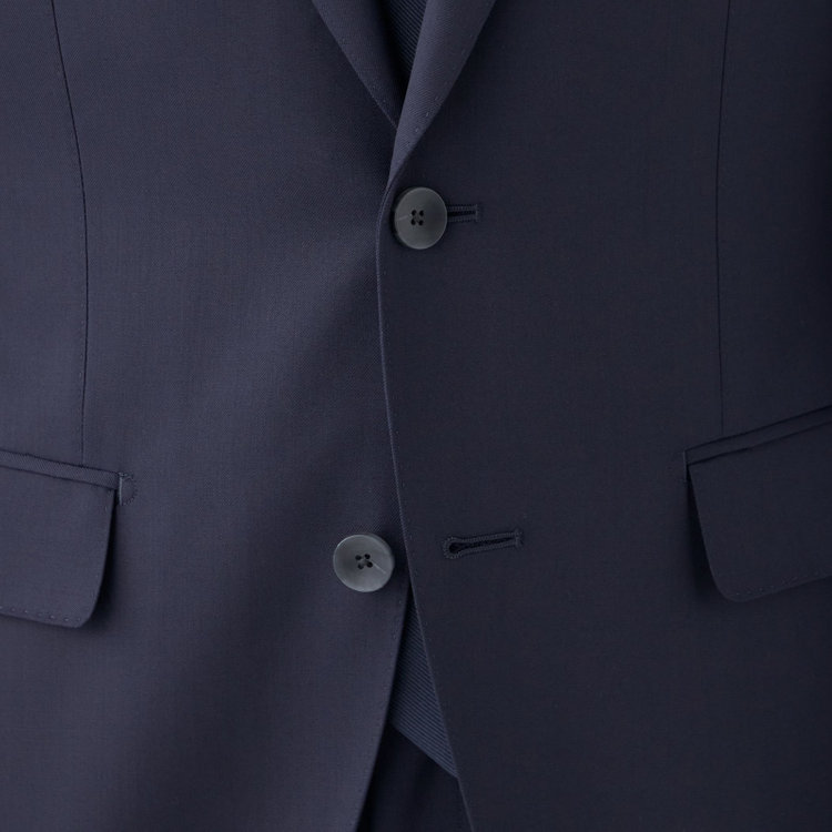 スーツセレクト 【発送在庫あり】【CLASSICO TAPERED】【年間】2釦シングルスーツ 1タック/ネイビー/NEW ZEALAND WOOL/※裾上げ必要 紺中間