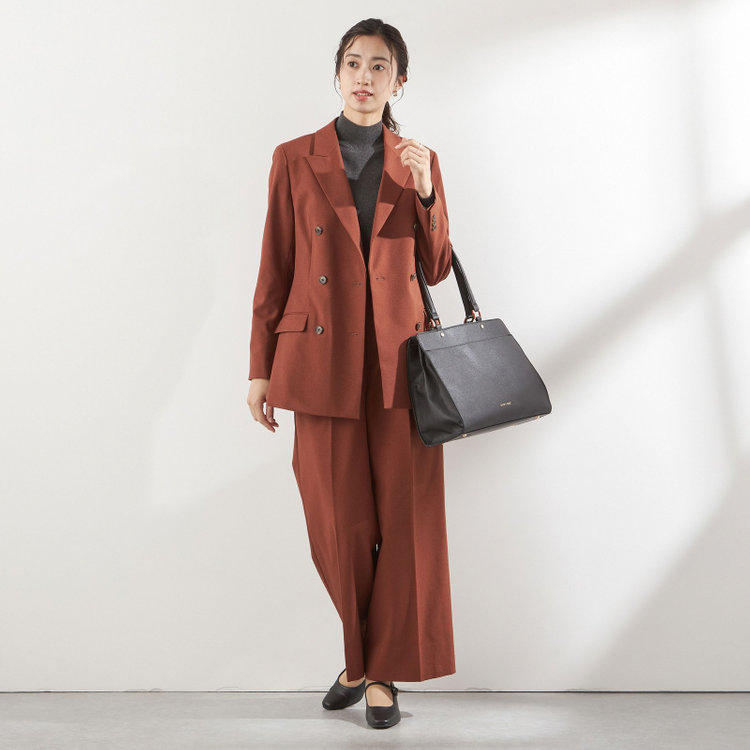 シルバーライン 【RELAX WIDE】【秋冬】 ダブルジャケットワイドパンツスーツ/ブリックブラウン/4S SUSTAINABILITY&ECOLOGY FABRIC/※パンツ裾上げ済仕様 その他