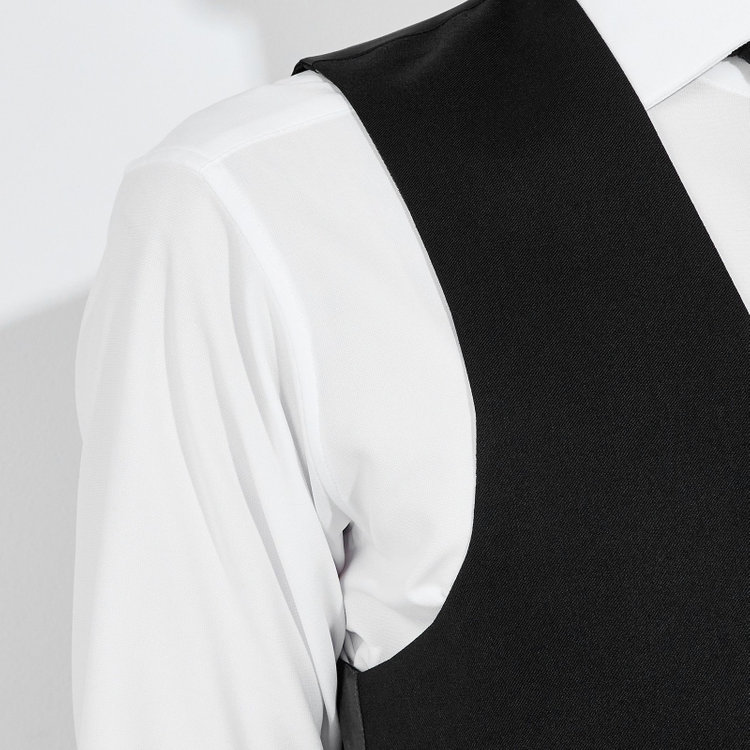 ブラックライン 【年間】【結婚式・セレモニー・イベント対応可】リバーシブルジレ（ベスト）/ブラック＆グレー 黒