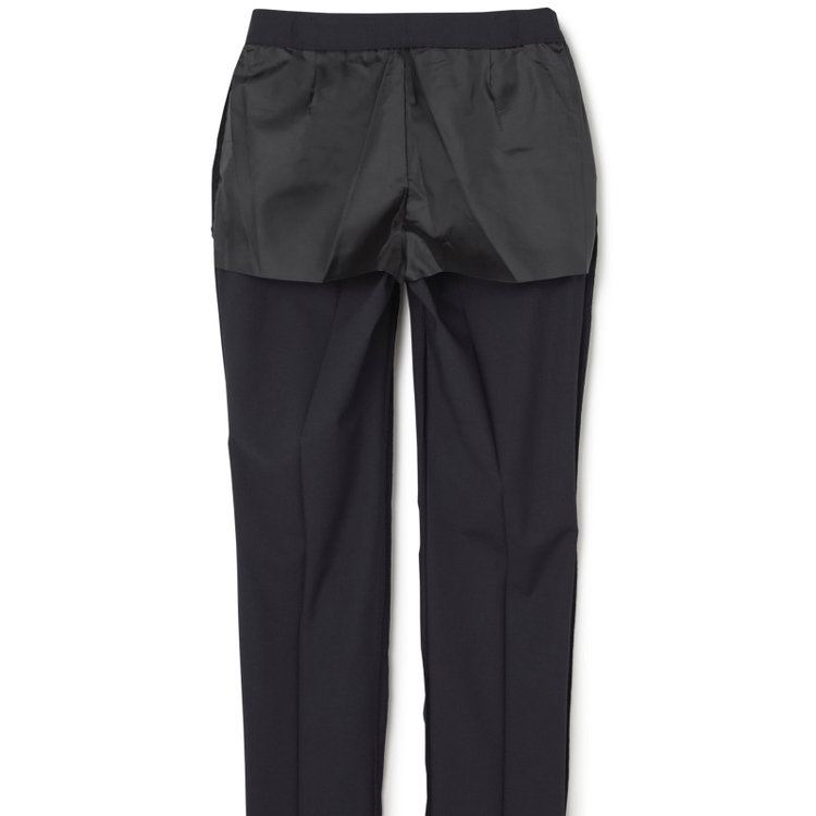 ブラックライン 【就活.】【年間】【BL】ストレートパンツ/ネイビー/ウエストシャーリング/ウォッシャブル＆ストレッチ/裾上げ必要 紺中間