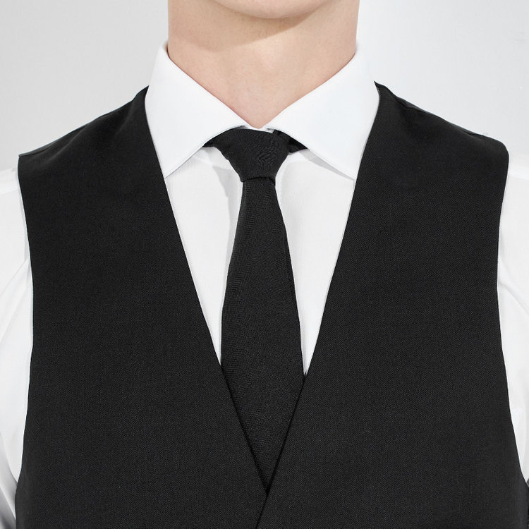 ブラックライン 【年間】【結婚式・セレモニー・イベント対応可】リバーシブルジレ（ベスト）/ブラック＆グレー 黒