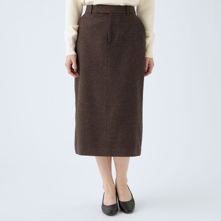 シルバーライン 【発送在庫あり】【SL】【秋冬】2釦シングルスカートスーツ/ブラウン＆ブラック×グレンチェック/ウォッシャブル 茶中間