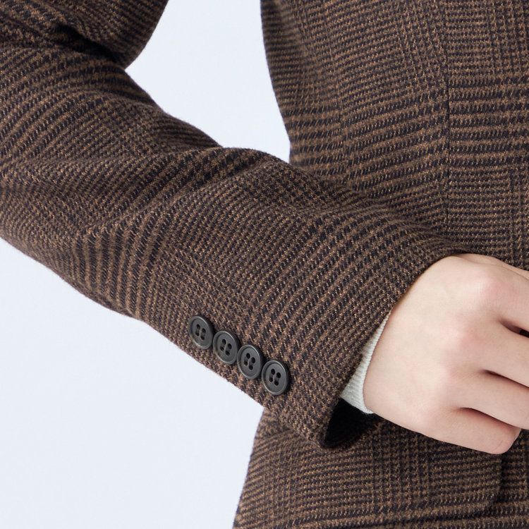 シルバーライン 【発送在庫あり】【SL】【秋冬】2釦シングルスカートスーツ/ブラウン＆ブラック×グレンチェック/ウォッシャブル 茶中間