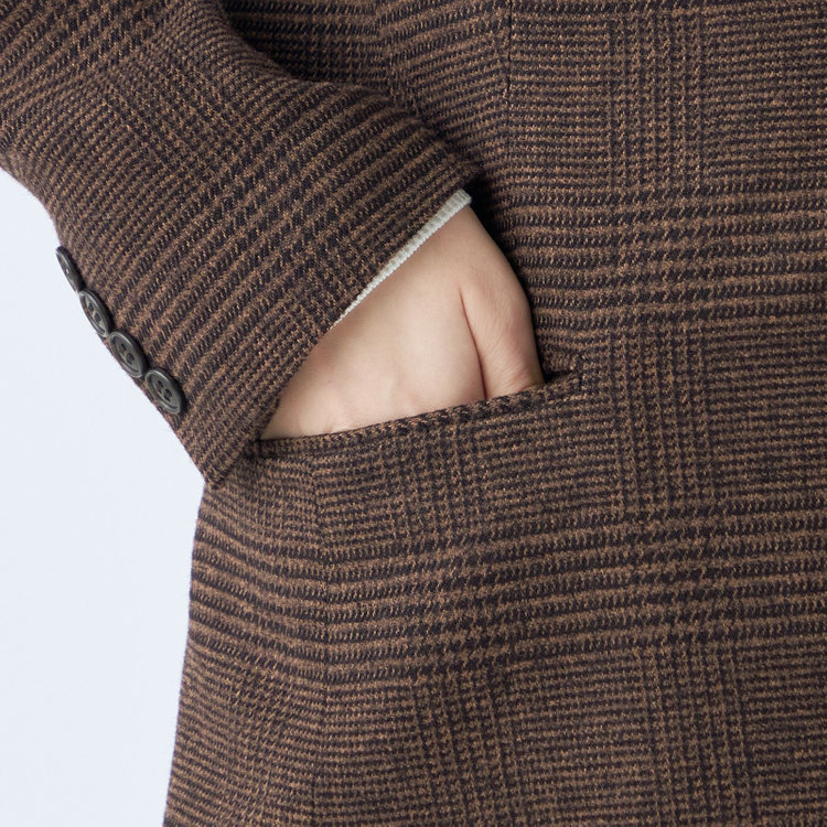 シルバーライン 【発送在庫あり】【SL】【秋冬】2釦シングルスカートスーツ/ブラウン＆ブラック×グレンチェック/ウォッシャブル 茶中間