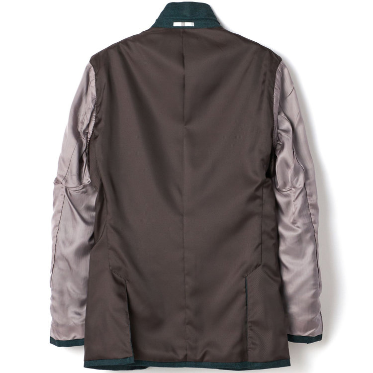 シルバーライン 【CLASSICO WIDE】【秋冬】6釦ダブルジャケット 2タックパンツ /グリーン×ソリッド /MARZOTTO社生地 /サイド尾錠付 /※裾上げ必要 緑中間