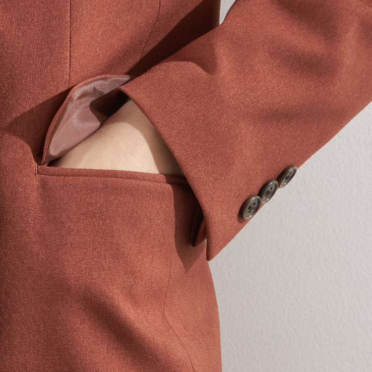 シルバーライン 【RELAX WIDE】【秋冬】 ダブルジャケットワイドパンツスーツ/ブリックブラウン/4S SUSTAINABILITY&ECOLOGY FABRIC/※パンツ裾上げ済仕様 その他