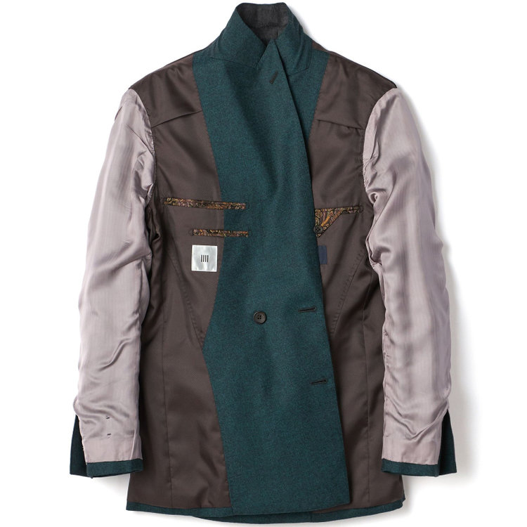 シルバーライン 【CLASSICO WIDE】【秋冬】6釦ダブルジャケット 2タックパンツ /グリーン×ソリッド /MARZOTTO社生地 /サイド尾錠付 /※裾上げ必要 緑中間