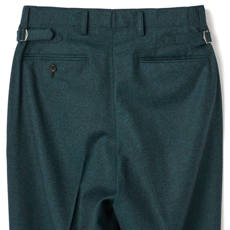 シルバーライン 【CLASSICO WIDE】【秋冬】6釦ダブルジャケット 2タックパンツ /グリーン×ソリッド /MARZOTTO社生地 /サイド尾錠付 /※裾上げ必要 緑中間