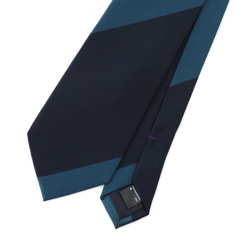 ブラックライン  【BLACK LINE】シルクブレンドストライプネクタイ 7.5cm幅/ブルー×ネイビー その他