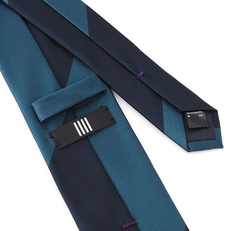 ブラックライン  【BLACK LINE】シルクブレンドストライプネクタイ 7.5cm幅/ブルー×ネイビー その他