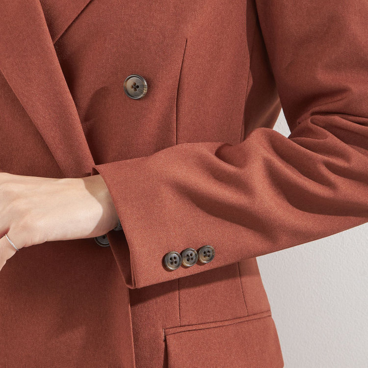 シルバーライン 【RELAX WIDE】【秋冬】 ダブルジャケットワイドパンツスーツ/ブリックブラウン/4S SUSTAINABILITY&ECOLOGY FABRIC/※パンツ裾上げ済仕様 その他