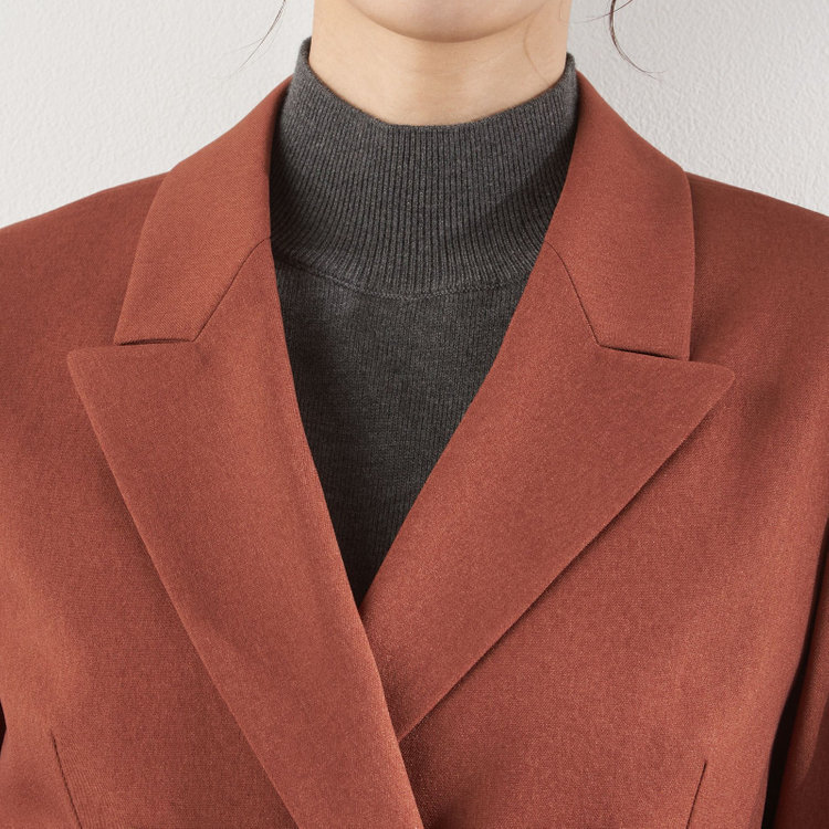 シルバーライン 【RELAX WIDE】【秋冬】 ダブルジャケットワイドパンツスーツ/ブリックブラウン/4S SUSTAINABILITY&ECOLOGY FABRIC/※パンツ裾上げ済仕様 その他