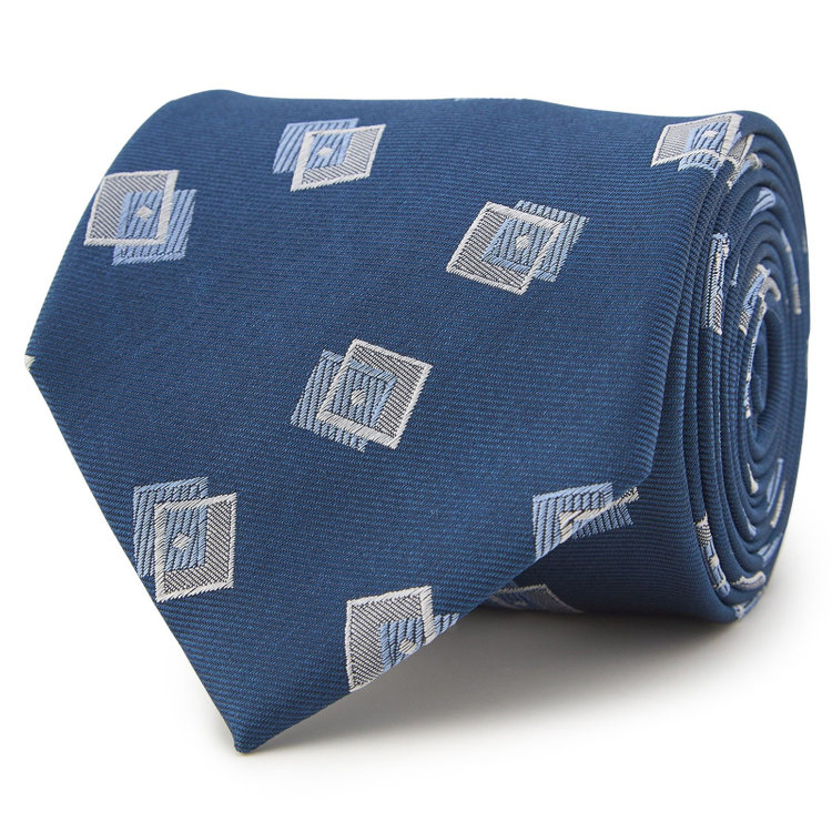 シルバーライン 【SILVER LINE】シルクブレンド小紋ネクタイ 8.0cm幅/ネイビー その他