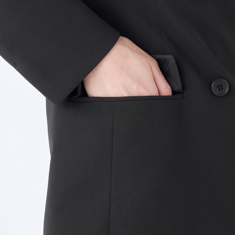 シルバーライン 【SL】【年間】4釦1掛けダブルジャケット/ブラック/ウォッシャブル 黒