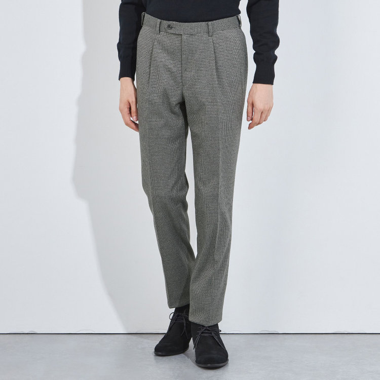 シルバーライン 【5DAYS CLOSET】【RBC】【秋冬】1タックテーパードパンツ/グレー×チェック/ウエストムーブ/※裾上げ必要 グレー中間
