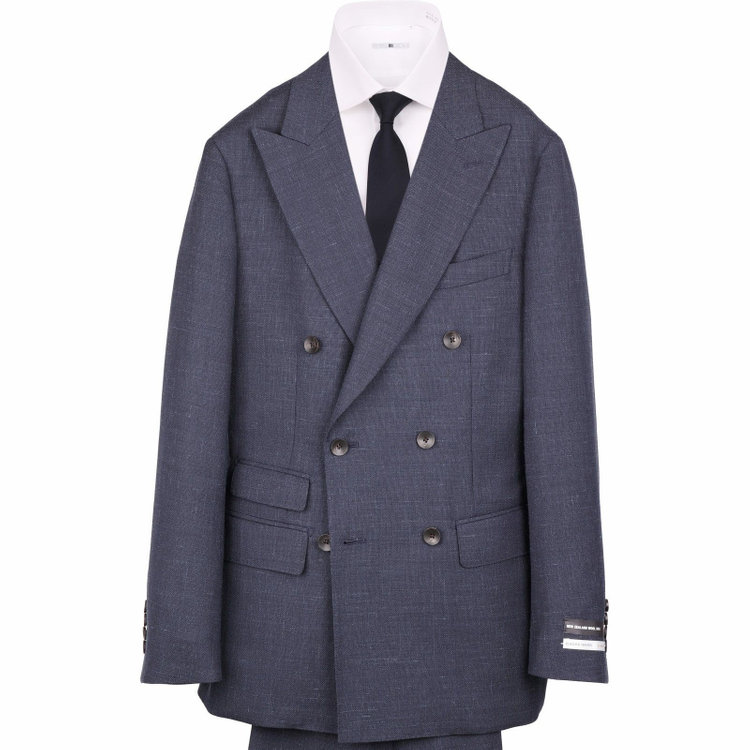 スーツセレクト 【CLASSICO TAPERED】【春夏】6釦2掛けダブルスーツ 2タック/ネイビー/ウエストムーブ/NEW ZEALAND WOOL MIX ネイビー系(紺)