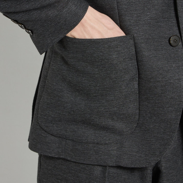 シルバーライン 【5DAYS CLOSET】【RBC】【春夏】2釦シングルジャケット/グレー×レノクロス/4S SUSTAINABILITY&ECOLOGY FABRIC グレー濃色