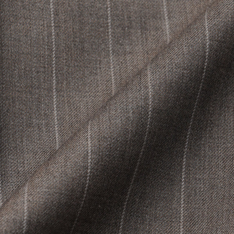 シルバーライン 【発送在庫あり】【CLASSICO TAPERED】【春夏】3釦段返りシングルスーツ 2タック/ブラウン×ストライプ/ウエストムーブ仕様/MARZOTTO/※パンツ裾直し必要 茶中間