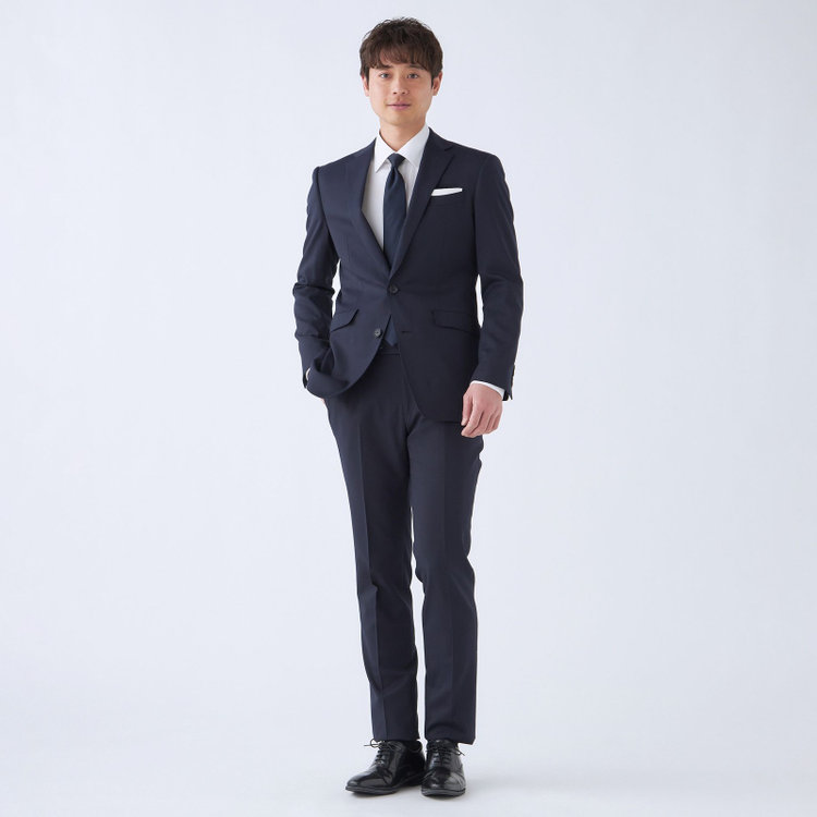 ブラックライン 【KSW】【年間】2釦シングルスーツ 0タック/ネイビー/ウエストムーブ/MOVING STRETCH/※裾上げ必要 紺濃色