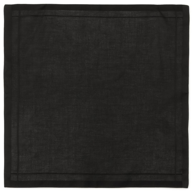 スーツセレクト 【発送在庫あり】【日本製】ハンカチ/コットン(綿)100%/ブラック 黒