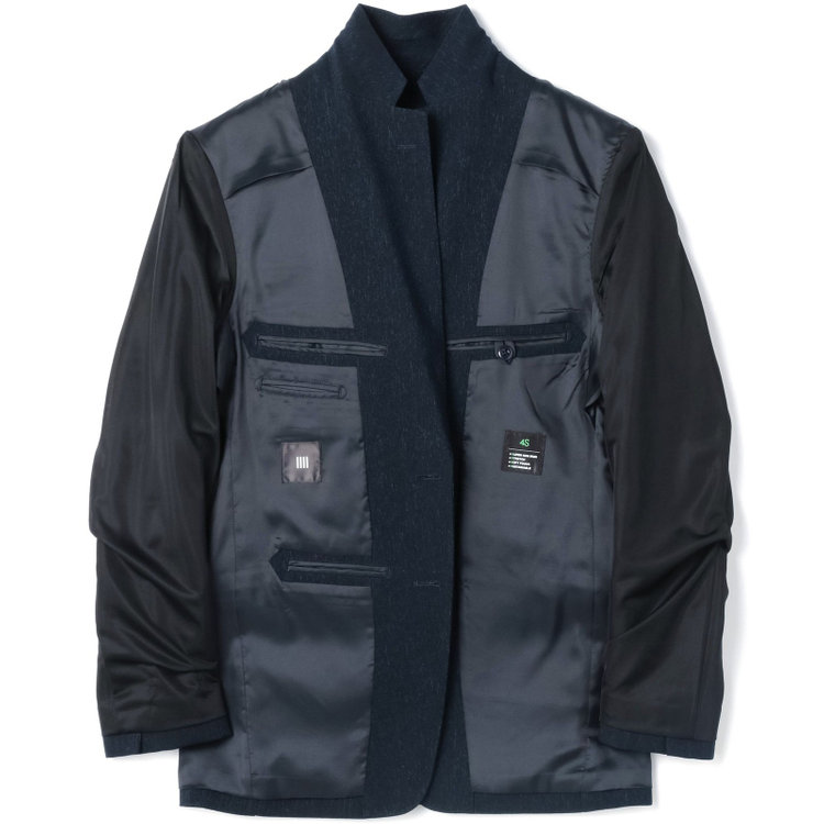 ブラックライン 【SLIM TAPERED_2】【秋冬】2釦シングルスリーピーススーツ 0タック/ネイビー/ウエストシャーリング/4S SUSTAINABILITY&ECOLOGY FABRIC/※パンツ裾上げ済仕様 紺濃色