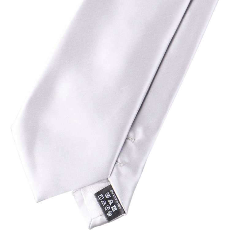 ブラックライン 【BLACK LINE】ポリエステルソリッド結婚式ネクタイ 7.5cm幅/シルバー グレー系(灰)