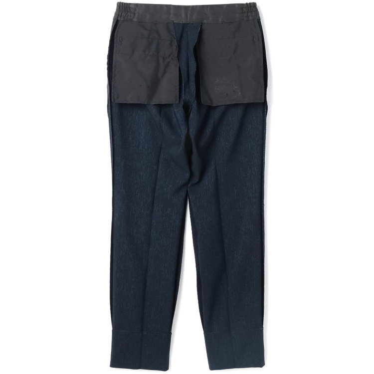 ブラックライン 【SLIM TAPERED_2】【秋冬】2釦シングルスリーピーススーツ 0タック/ネイビー/ウエストシャーリング/4S SUSTAINABILITY&ECOLOGY FABRIC/※パンツ裾上げ済仕様 紺濃色