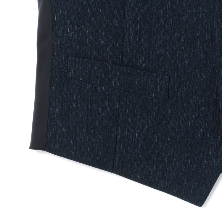 ブラックライン 【SLIM TAPERED_2】【秋冬】2釦シングルスリーピーススーツ 0タック/ネイビー/ウエストシャーリング/4S SUSTAINABILITY&ECOLOGY FABRIC/※パンツ裾上げ済仕様 紺濃色