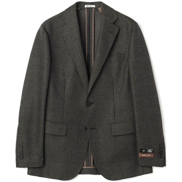 シルバーライン 【5DAYS CLOSET】【RBC】【春夏】2釦シングルジャケット/カーキ×チェック/4S SUSTAINABILITY&ECOLOGY FABRIC その他