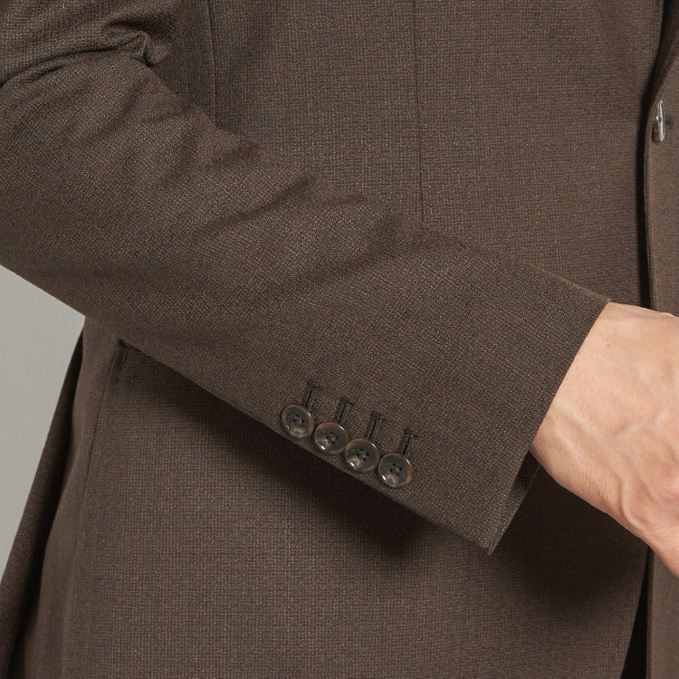 シルバーライン 【CLASSICO TAPERED】【春夏】3釦段返りシングルスーツ 2タック/ブラウン/パッチポケット/ウエストムーブ/MARZOTTO/※裾上げ必要 茶濃色