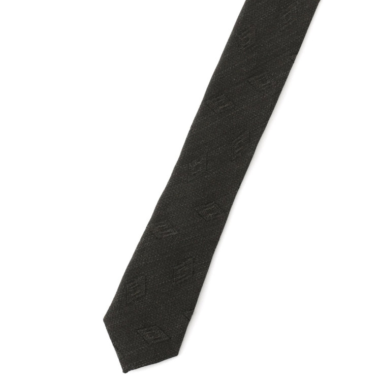 ブラックライン 【発送在庫あり】【BL】ウールシルク小紋ネクタイ 7.5cm幅/カーキ/Finest fabrics by COMO ITALY その他