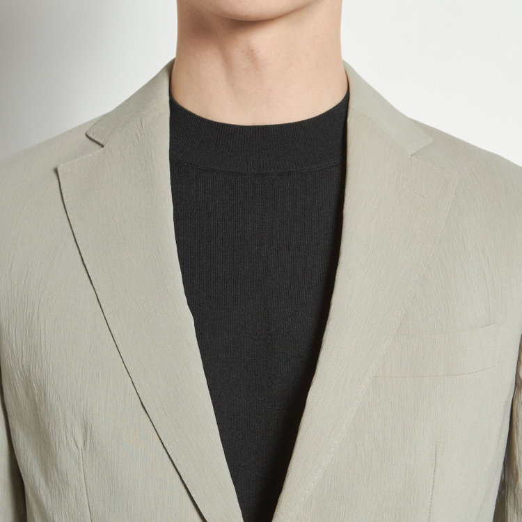 シルバーライン 【5DAYS CLOSET】【RBC】【春夏】2釦シングルジャケット/グレージュ×楊柳/パッチポケット/4S SUSTAINABILITY&ECOLOGY FABRIC グレー淡色