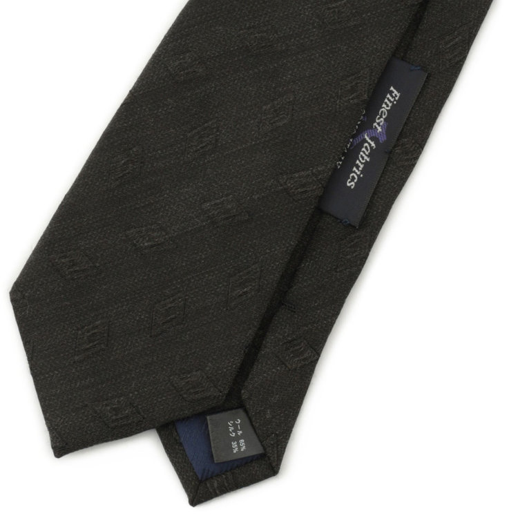 ブラックライン 【発送在庫あり】【BL】ウールシルク小紋ネクタイ 7.5cm幅/カーキ/Finest fabrics by COMO ITALY その他