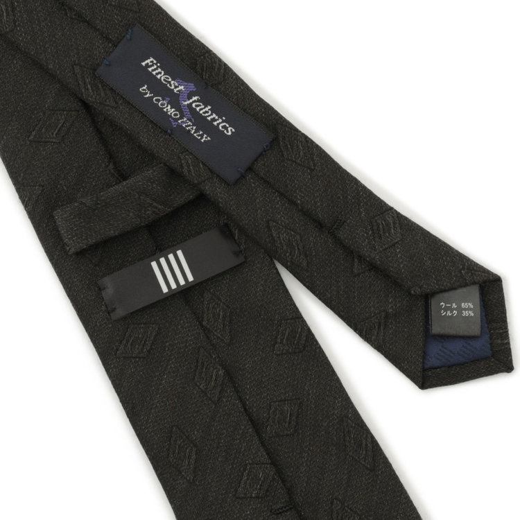 ブラックライン 【発送在庫あり】【BL】ウールシルク小紋ネクタイ 7.5cm幅/カーキ/Finest fabrics by COMO ITALY その他