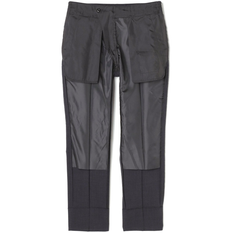ブラックライン 【SLIM TAPERED_2】【春夏】2釦シングルスーツ 0タック/ネイビー/ウエストシャーリング/4S SUSTAINABILITY&ECOLOGY FABRIC/※パンツ裾上げ済仕様 紺濃色