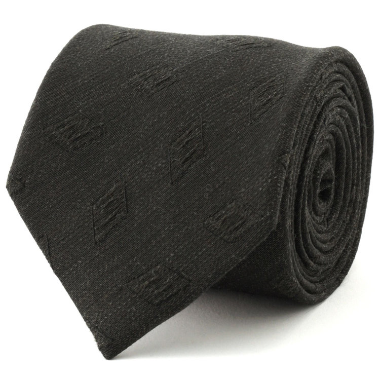 ブラックライン 【発送在庫あり】【BL】ウールシルク小紋ネクタイ 7.5cm幅/カーキ/Finest fabrics by COMO ITALY その他