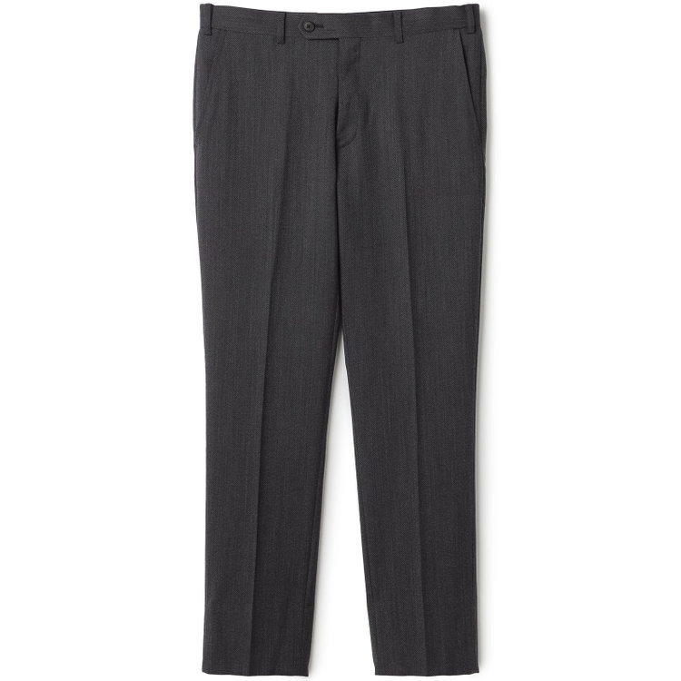 シルバーライン 【4S CROSS】【年間】セットアップパンツ 0タック/グレー×カルゼ/ウエストムーブ/※裾上げ済仕様 グレー中間