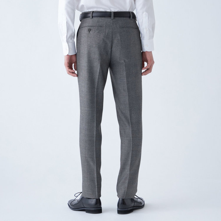 シルバーライン 【RBC】【秋冬】ウールブレンド1タックテーパードパンツ/グレー/ウエストムーブ/NEW ZEALAND WOOL MIX/※裾上げ必要 グレー濃色