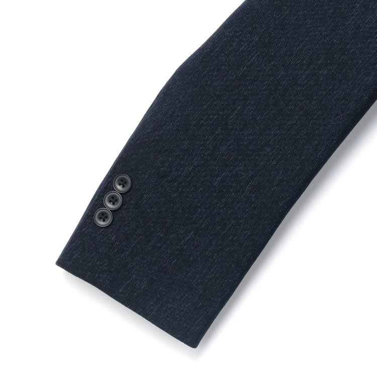 ブラックライン 【SLIM TAPERED_2】【秋冬】2釦シングルスリーピーススーツ 0タック/ネイビー/ウエストシャーリング/4S SUSTAINABILITY&ECOLOGY FABRIC/※パンツ裾上げ済仕様 紺濃色