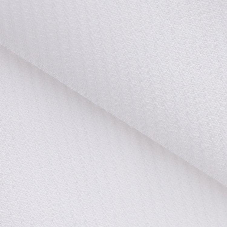 ブラックライン 【BLACK LINE】【形態安定】ホリゾンタルワイドワイシャツ/ホワイト×ドビーストライプ/襟.袖口別布／釦付糸：ネイビー 白