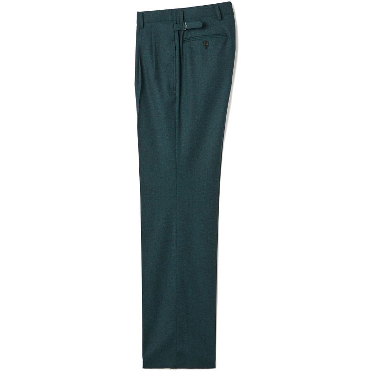 シルバーライン 【CLASSICO WIDE】【秋冬】6釦ダブルジャケット 2タックパンツ /グリーン×ソリッド /MARZOTTO社生地 /サイド尾錠付 /※裾上げ必要 緑中間