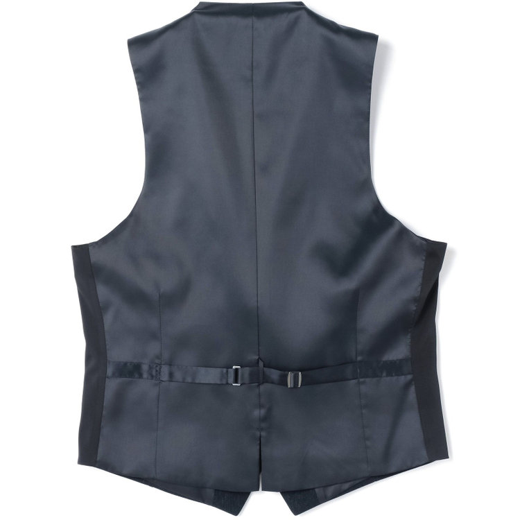 ブラックライン 【SLIM TAPERED_2】【秋冬】2釦シングルスリーピーススーツ 0タック/ネイビー/ウエストシャーリング/4S SUSTAINABILITY&ECOLOGY FABRIC/※パンツ裾上げ済仕様 紺濃色