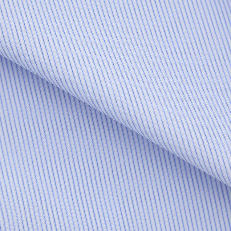 ブラックライン 【発送在庫あり】【WEB限定】【BLACK LINE】ボタンダウンワイシャツ/ホワイト×ブルーストライプ/「4S」スーパーノンアイロン・ストレッチ 青中間