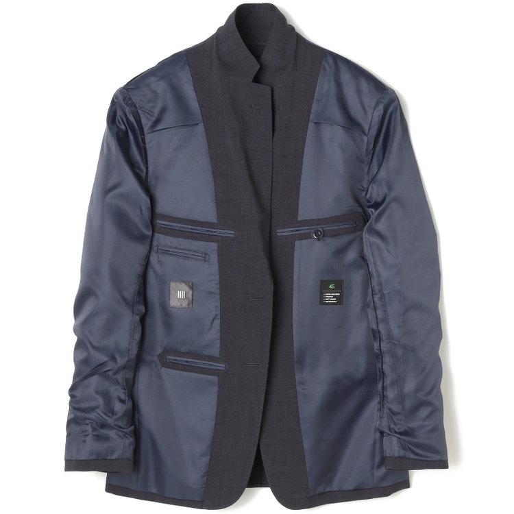 ブラックライン 【SLIM TAPERED_2】【春夏】2釦シングルスーツ 0タック/ネイビー/ウエストシャーリング/4S SUSTAINABILITY&ECOLOGY FABRIC/※パンツ裾上げ済仕様 紺濃色
