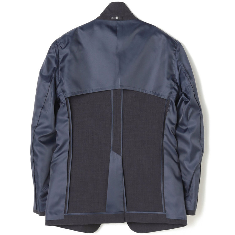 ブラックライン 【SLIM TAPERED_2】【春夏】2釦シングルスーツ 0タック/ネイビー/ウエストシャーリング/4S SUSTAINABILITY&ECOLOGY FABRIC/※パンツ裾上げ済仕様 紺濃色