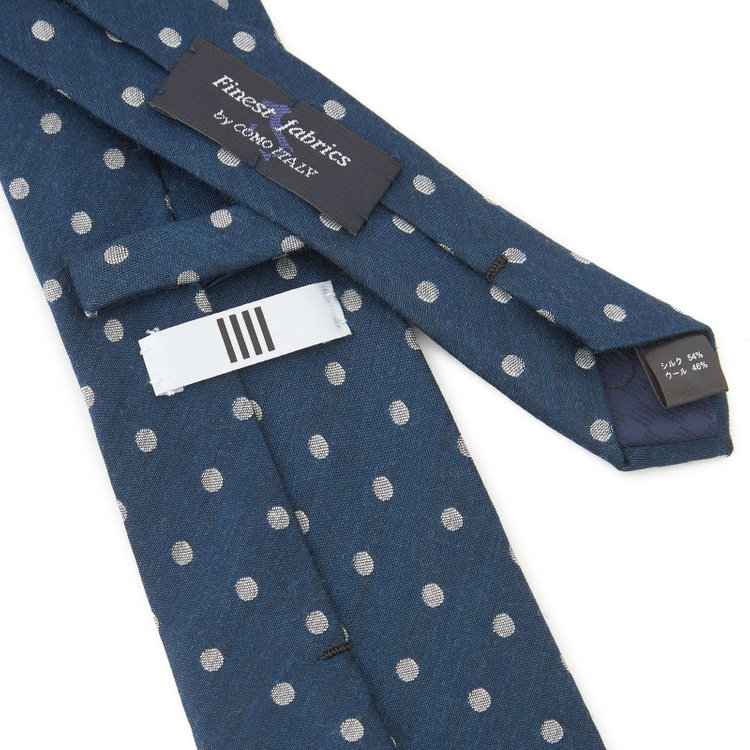 シルバーライン 【SILVER LINE】シルクウールドットネクタイ 8.5cm幅/ネイビー/Finest fabrics by COMO ITALY その他