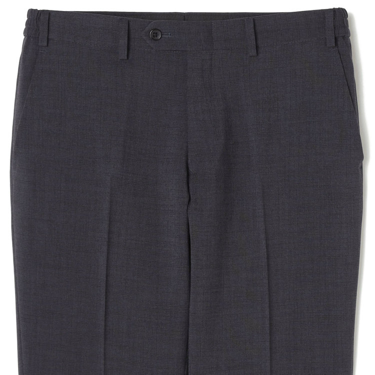 ブラックライン 【SLIM TAPERED_2】【春夏】2釦シングルスーツ 0タック/ネイビー/ウエストシャーリング/4S SUSTAINABILITY&ECOLOGY FABRIC/※パンツ裾上げ済仕様 紺濃色