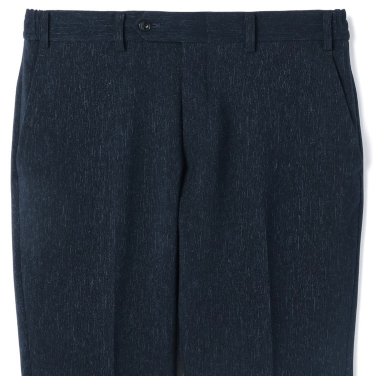 ブラックライン 【SLIM TAPERED_2】【秋冬】2釦シングルスリーピーススーツ 0タック/ネイビー/ウエストシャーリング/4S SUSTAINABILITY&ECOLOGY FABRIC/※パンツ裾上げ済仕様 紺濃色