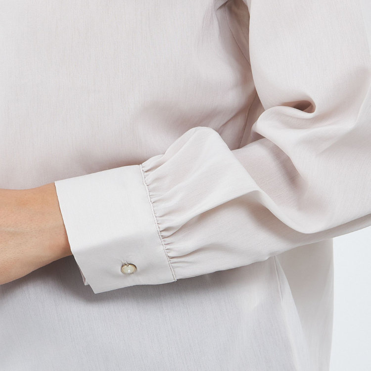 シルバーライン 【SL/長袖】バンドカラー比翼仕様/ベージュ/「ストレッチ」「通気性」「吸水・速乾」 茶淡色